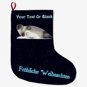 Frohliche Weihnachten - Ringed Siegel Großer Weihnachtsstrumpf