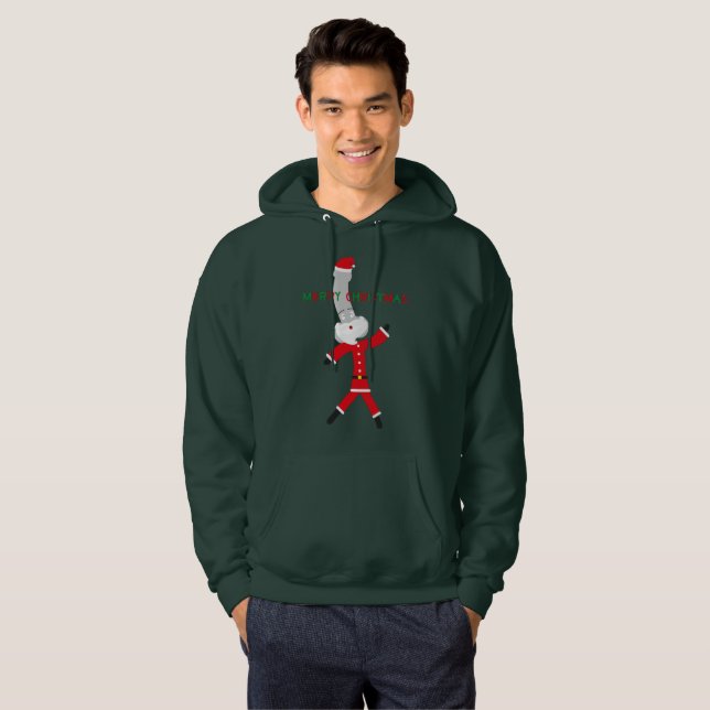 fröhliche Weihnachten Rot Grün Santa Claus Hoodies (Vorne ganz)