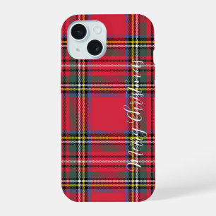 Fröhliche Weihnachten Rot Kariert  iPhone 15 Hülle