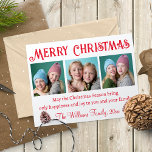 fröhliche Weihnachten, rote Typografie 3 Fotos Col Postkarte<br><div class="desc">Hintergrundelemente von freepik.com elegante Weihnachten,  rote Typografie 3 Fotos Collage Postcard Sie können Schriftart Farbe und Stil ändern</div>