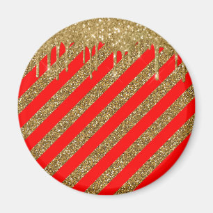 Fröhliche Weihnachten - Roter Glitzer Magnet