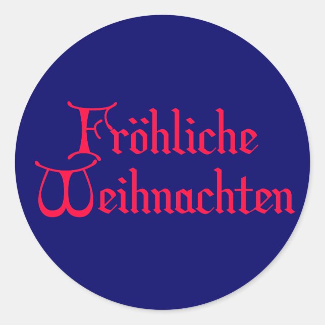 fröhliche Weihnachten Runder Aufkleber (Vorderseite)