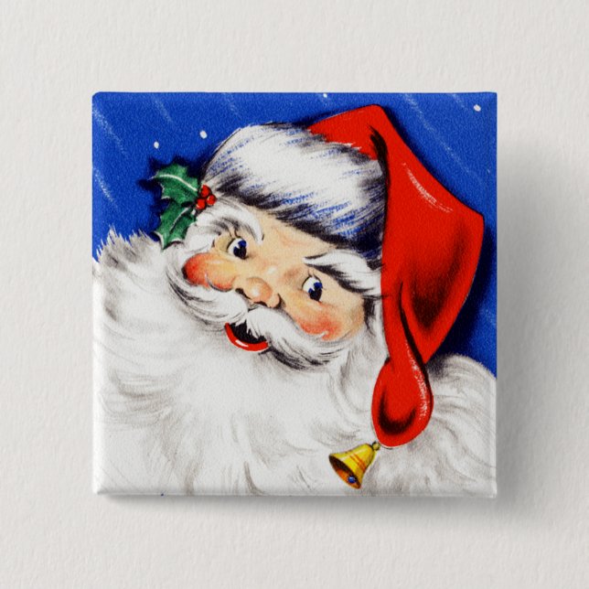 Fröhliche Weihnachten Santa Button (Vorderseite)