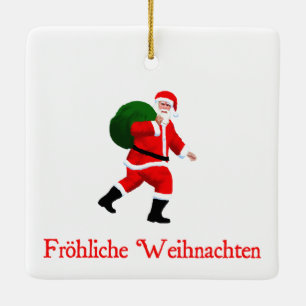 Frohliche Weihnachten - Santa Claus Keramikornament