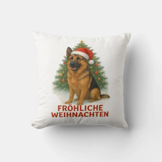 Fröhliche Weihnachten Schäferhund weihnachtshund Kissen