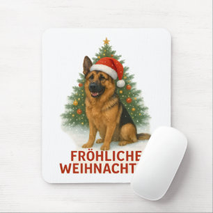Fröhliche Weihnachten Schäferhund weihnachtshund Mousepad