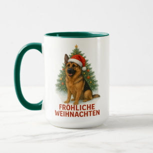 Fröhliche Weihnachten Schäferhund weihnachtshund Tasse