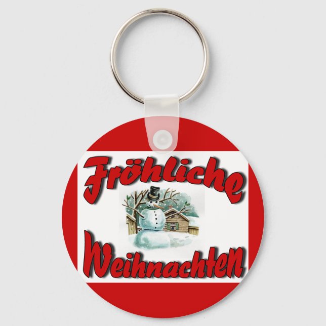 Fröhliche Weihnachten Schlüsselanhänger (Vorderseite)