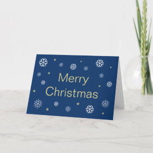Fröhliche Weihnachten Schneeflocken Geschäft Blau Karte