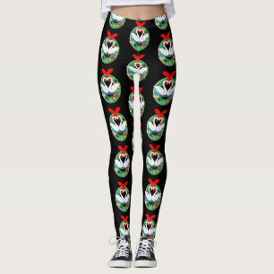 fröhliche Weihnachten Schwäne Leggings