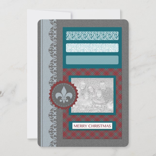 fröhliche Weihnachten (silbrig) Einladung (Vorderseite)