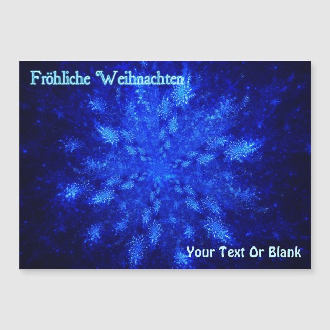 Fröhliche Weihnachten - Snowburst Magnetkarte (Vorderseite)