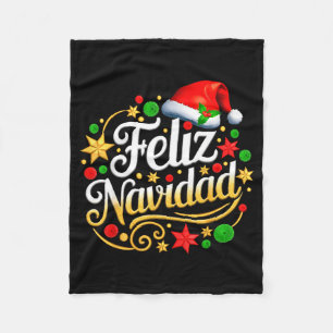 Fröhliche Weihnachten Spanisches Mexikanisches Wei Fleecedecke