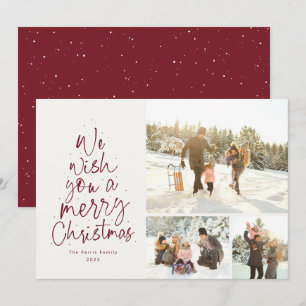Fröhliche Weihnachten Spaß rot drei Foto Familie