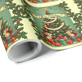Fröhliche Weihnachten Süße Glückliche Mäuse viktor Geschenkpapier