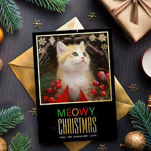 Fröhliche Weihnachten Süßes Haustier Katzen Foto & Folien Feiertagskarte
