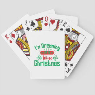 Fröhliche Weihnachten träume ich von einem Weinfes Spielkarten