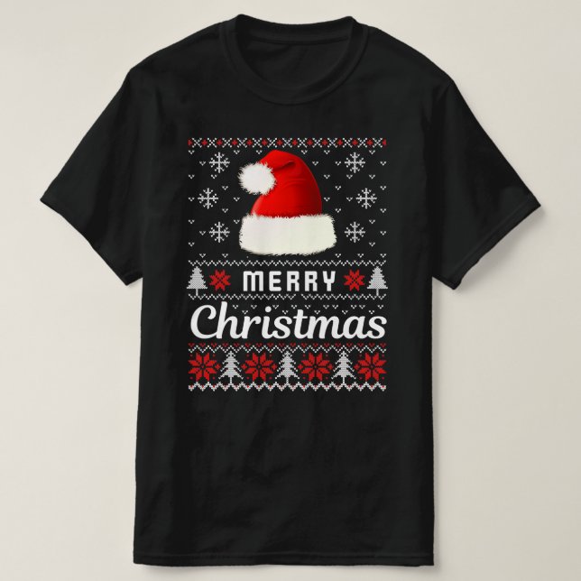 fröhliche Weihnachten Ugly Weihnachts-Sweater T-Shirt (Design vorne)