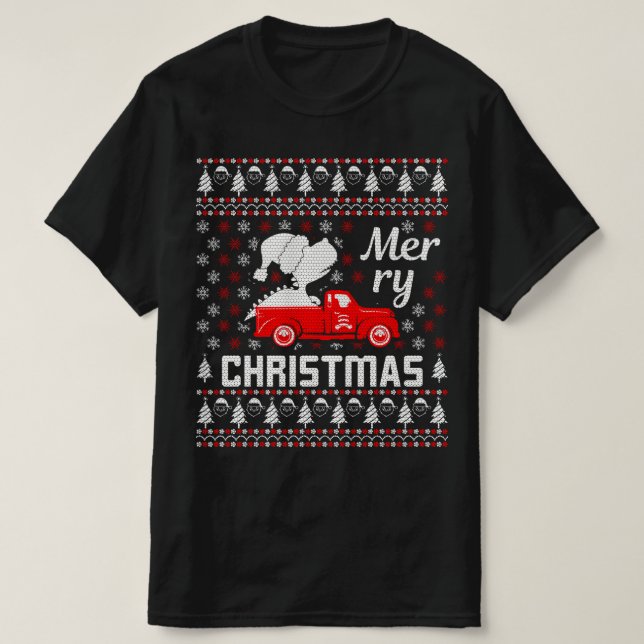 fröhliche Weihnachten Ugly Weihnachts-Sweater T-Shirt (Design vorne)