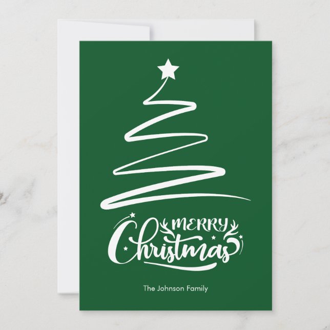 Fröhliche Weihnachten und Baum Grünen Weihnachtska (Vorderseite)