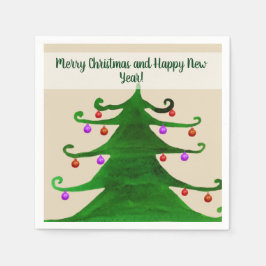 Fröhliche Weihnachten und Glück Neujahr Napkins Serviette