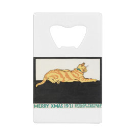 Fröhliche Weihnachten und Katze von Edward Penfiel Geldbeutel Flaschenöffner