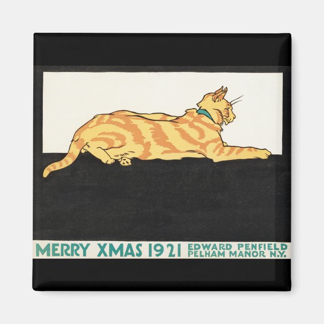 Fröhliche Weihnachten und Katze von Edward Penfiel Magnet (Vorne)