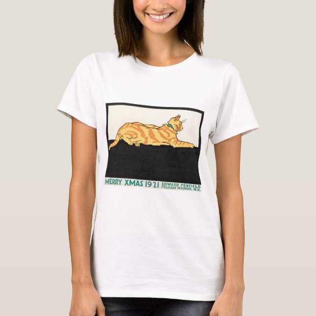 Fröhliche Weihnachten und Katze von Edward Penfiel T-Shirt (Vorderseite)