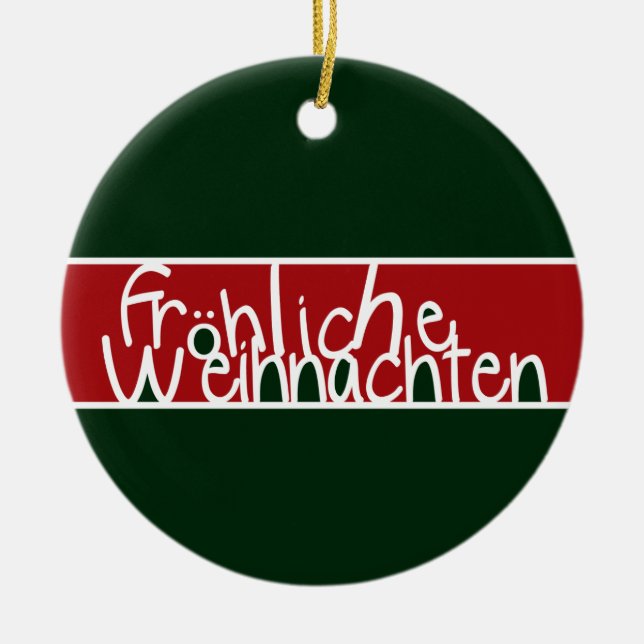 Frohliche Weihnachten Verzierung Keramikornament (Vorne)