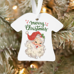Fröhliche Weihnachten Vintage Santa Claus Familien Ornament