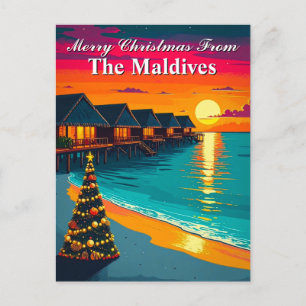 Fröhliche Weihnachten von den Malediven Tropischer Postkarte