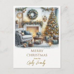 Fröhliche Weihnachten von unserem Zuhause zu deine Postkarte