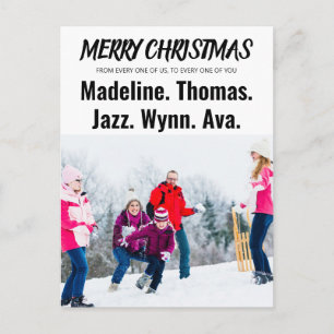 Fröhliche Weihnachten Vornamen Feiertags-Postkarte
