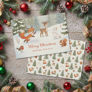 Fröhliche Weihnachten Waldtiere im Winterwald