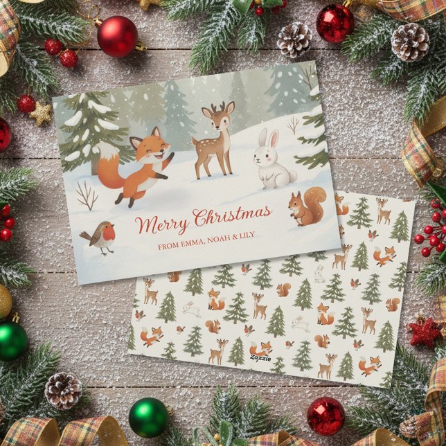 Fröhliche Weihnachten Waldtiere im Winterwald (Von Creator hochgeladen)