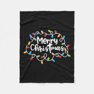 Fröhliche Weihnachten Weihnachten Lichter Pajamas Fleecedecke