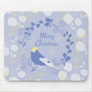 fröhliche Weihnachten, Weihnachten, Vögel, Blume,  Mousepad
