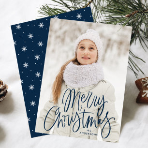 Fröhliche Weihnachten Whimsical Navy Schrift Foto