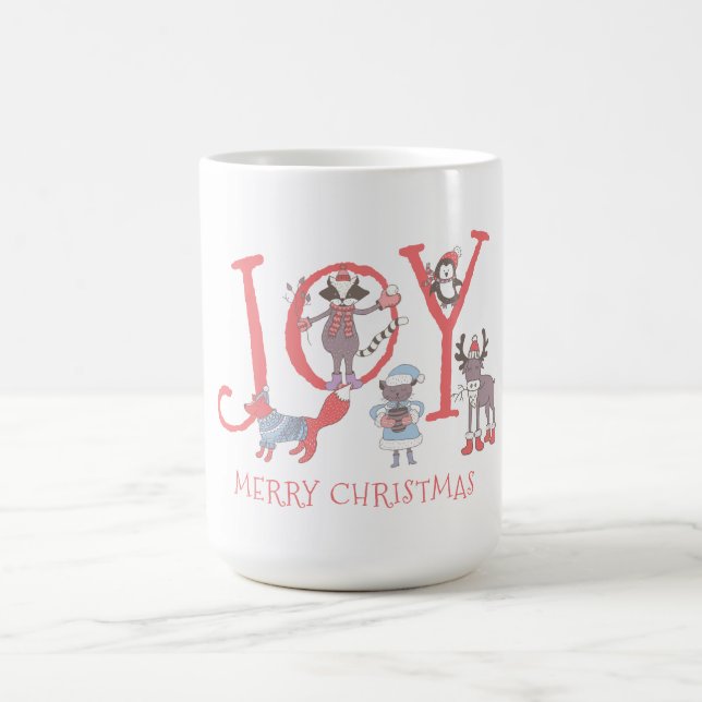 Fröhliche Weihnachten Wintertiere Kaffeetasse (Mittel)