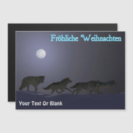 Fröhliche Weihnachten - Wolf Pack Magnetkarte