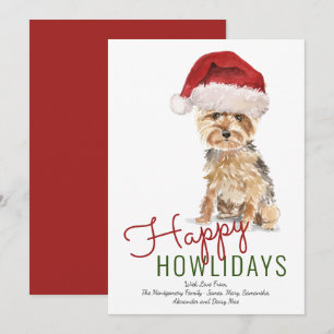 Fröhliche Weihnachten Yorkshire Terrier Santa Hut