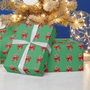 Fröhliche Weihnachten Zuckerstange Süße Rote Feier Geschenkpapier