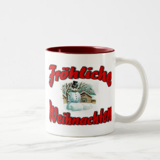 Fröhliche Weihnachten Zweifarbige Tasse