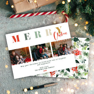 Fröhliche Weihnachts Familie Collage farbenfrohe T Feiertagskarte