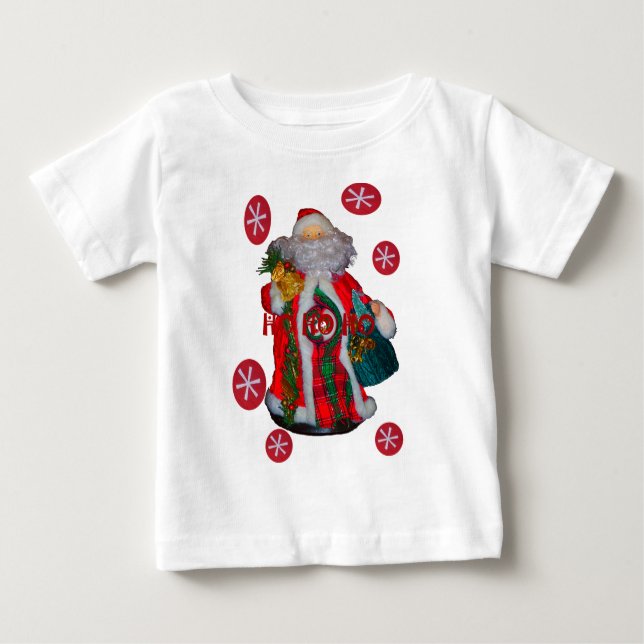 Fröhliche Weihnachts-Farben Weihnachtsmann Kunst,  Baby T-shirt (Vorderseite)