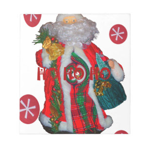 Fröhliche Weihnachts-Farben Weihnachtsmann Kunst,  Notizblock