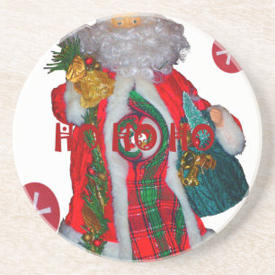 Fröhliche Weihnachts-Farben Weihnachtsmann Kunst,  Untersetzer