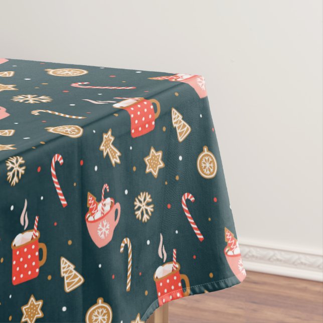 Fröhliche Weihnachts farbenfrohe gemütliche Ginger Tischdecke (Beispiel)