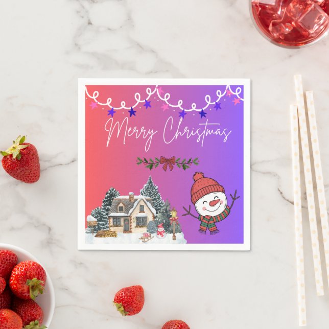 Fröhliche Weihnachts-Festtagsserviette Serviette (Beispiel)