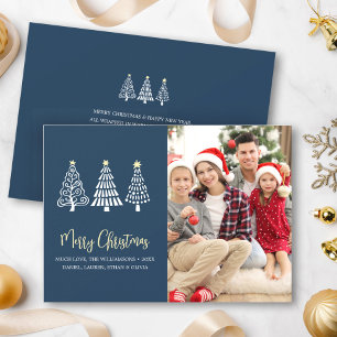 Fröhliche Weihnachts-Foto-Bäume-Skript Whimsical Feiertagskarte